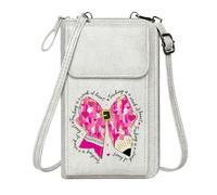 GEEADNB Women Leather Crossbody Purse Personalized Leather Cell Phone Wallet Colorful patterns Decorative bow Whimsical theme Perfect for Printed Present Suitable for Everyday Use