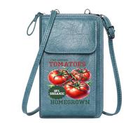 GEEADNB Women Leather Crossbody Purse PU Leather Phone Purse HOMEGROWN TOMATOES VINE-RIPENED for Valentine's Day Birthday Gifts