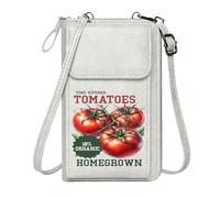 GEEADNB Women Leather Crossbody Purse PU Leather Phone Purse HOMEGROWN TOMATOES VINE-RIPENED for Valentine's Day Birthday Gifts