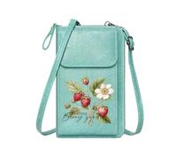 GEEADNB Women Leather Crossbody Purse PU Leather Phone Purse Strawberry Botanical Illustration Plant Anatomy Classic Outfit Perfect for Outfits