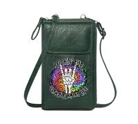 GEEADNB Women Leather Crossbody Purse RFID Blocking Zipper Phone Wallet Single mom life Colorful leopard print Rock on gesture Elegant Gift for Mother's Day Graduation Student