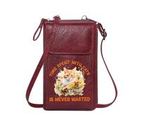 GEEADNB Women Leather Crossbody Purse Womens Travel Bags Time Well Spent Floral Cat Illustration Vibrant Contrast Romantic Gifts for Wife Girlfriend