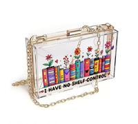 GEEADNB Women Leather Crossbody Purse Womens Travel Bags Whimsical Creativity Blooming Flowers Colorful Books PU Leather Phone Bags Suitable for Everyday Use