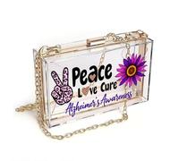GEEADNB Women’s RFID Clutch Purse Customized Phone Bags Alzheimer's Awareness, Symbols of peace, Peace Love Cure, Suitable for Everyday Use for Valentine's Day Birthday Gifts