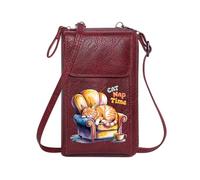 GEEADNB Women’s RFID Clutch Purse Customized Phone Bags Cozy Relaxation Colorful Armchair Orange Tabby Cat Elegant Gift for Mother's Day Romantic Gifts for Wife Girlfriend