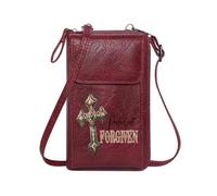 GEEADNB Women’s RFID Clutch Purse Customized Phone Bags Forgiven Contrasting Background Decorative Cross Graduation Student Suitable for Daily Gifting