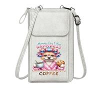 GEEADNB Women’s RFID Clutch Purse Customized Phone Bags Happiness Coffee Dog Perfect for Teacher's Day