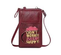GEEADNB Women’s RFID Clutch Purse Personalized Small Bags with Pocket Don't Worry Beer Happy Playful Typography Stylized Beer Mug Perfect for Teacher's Day