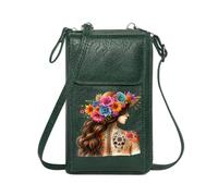 GEEADNB Women’s RFID Clutch Purse Small Crossbody Bags Intricate Tattoos Vibrant Artistic Style Floral Adornment Romantic Gifts for Wife Girlfriend