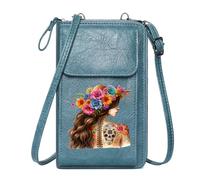 GEEADNB Women’s RFID Clutch Purse Small Crossbody Bags Intricate Tattoos Vibrant Artistic Style Floral Adornment Romantic Gifts for Wife Girlfriend