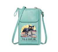 GEEADNB Women’s RFID Clutch Purse Small Shoulder Bag black cat sunglasses academic success Long Large Capacity Purse for Gift