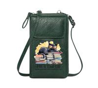 GEEADNB Women’s RFID Clutch Purse Small Shoulder Bag black cat sunglasses academic success Long Large Capacity Purse for Gift