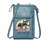 GEEADNB Women’s RFID Clutch Purse Small Shoulder Bag black cat sunglasses academic success Long Large Capacity Purse for Gift