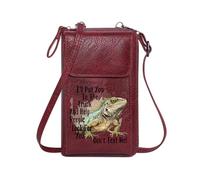 GEEADNB Women’s RFID Clutch Purse Small Shoulder Bag Iguana Juxtaposition Textual Elements Perfect for Teacher's Day Travel Rfid Safe