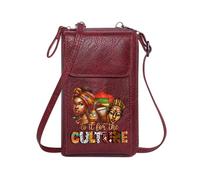 GEEADNB Women’s RFID Clutch Purse Women ID Credit Card Case African Culture Vibrant Patterns Cultural Symbols Printed Gift Adjustable Strap