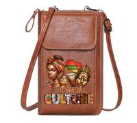 GEEADNB Women’s RFID Clutch Purse Women ID Credit Card Case African Culture Vibrant Patterns Cultural Symbols Printed Gift Adjustable Strap