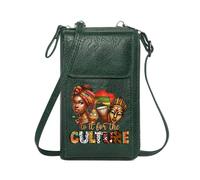 GEEADNB Women’s RFID Clutch Purse Women ID Credit Card Case African Culture Vibrant Patterns Cultural Symbols Printed Gift Adjustable Strap