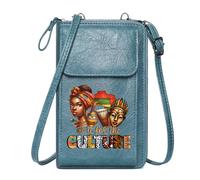 GEEADNB Women’s RFID Clutch Purse Women ID Credit Card Case African Culture Vibrant Patterns Cultural Symbols Printed Gift Adjustable Strap