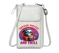 GEEADNB Women’s RFID Clutch Purse Women Leather Crossbody Purse Horror Movies Grim Reaper Pop Culture Parody Suitable for Daily Gifting Holiday Customized Gift
