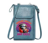 GEEADNB Women’s RFID Clutch Purse Women Leather Crossbody Purse Horror Movies Grim Reaper Pop Culture Parody Suitable for Daily Gifting Holiday Customized Gift