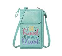 GEEADNB Women’s RFID Clutch Purse Womens Travel Bags Decorative Cursive Font Motivational Message BE KIND TO YOUR MIND Suitable for Daily Gifting Perfect for Teacher's Day