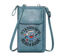 GEEADNB Women’s RFID Clutch Purse Womens Travel Bags Happy face Cartoon-style book Bedtime story Graduation Student Elegant Gift for Mother's Day