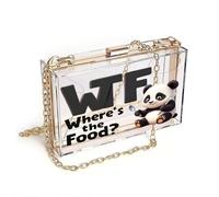 GEEADNB Women's Clutch Purse Bags with Card Slots Where's the Food?, WTF Acronym, Cartoon Panda,Elegant Gift for Mother's Day