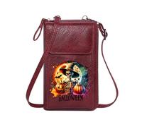 GEEADNB Women's Clutch Purse Customized Small Bags Bat Haunted Halloween Pumpkin Ghost Cemetery Witch Skeleton for Everyday Use or Gift Idea Graduation Student