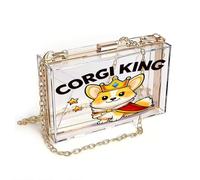 GEEADNB Women's Clutch Purse Ladies Cell Phone Purse Whimsical Style Royal Attire Corgi King Holiday Customized Gift Perfect for Outfits