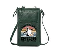 GEEADNB Women's Clutch Purse Lightweight Women's Shoulder Bag Stylized Sunset Retro Design Cartoon Penguin Christmas for Valentine's Day Birthday Gifts