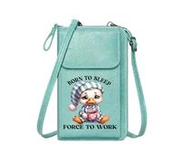 GEEADNB Women's Clutch Purse Small Shoulder Bag Hot Chocolate Cup Cartoon Duckling Striped Pajamas Adjustable Strap PU Leather Phone Bags