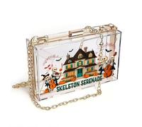 GEEADNB Women's Clutch Purse Women ID Credit Card Case Skeleton Serenade Halloween Skeletons Haunted House Orchestra Perfect for Teacher's Day Graduation Student
