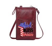 GEEADNB Women's Clutch Purse Womens Travel Bags God American flag cross America Cute Stylish Elegant Accessory Printed Gift