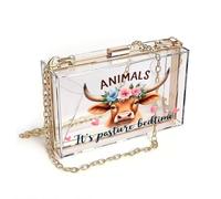 GEEADNB Women's Clutch Purse Zip Around Credit Card Bags Floral Crown, Pasture Bedtime, Cartoon Cow, Cute Stylish Elegant Accessory Holiday Customized Gift