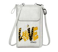 GEEADNB Women's Clutch Purse Zipper Womens Wallet Bee LOVE Honeycomb Classic Outfit Large Capacity Purse Gift