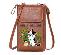 GEEADNB Womens Travel Bags Card Wallets Purse black and white cat whimsical hearts potted plants Travel Rfid Safe Present