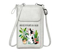 GEEADNB Womens Travel Bags Card Wallets Purse black and white cat whimsical hearts potted plants Travel Rfid Safe Present