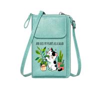 GEEADNB Womens Travel Bags Card Wallets Purse Black and White cat Whimsical Hearts Potted Plants Travel RFID Safe Present