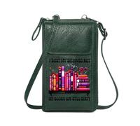 GEEADNB Womens Travel Bags Cell Phone Purse with Zipper Whimsical Decor Colorful Bookshelf Creative Composition Perfect for Teacher's Day Elegant Gift for Mother's Day