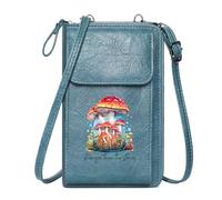 GEEADNB Womens Travel Bags Cell Phone Wallet Purses Magical Atmosphere Fly Agaric Mushrooms Glass Jar Season Gifts Perfect for Teacher's Day