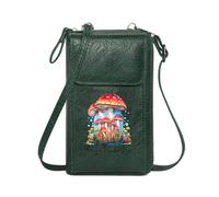 GEEADNB Womens Travel Bags Cell Phone Wallet Purses Magical Atmosphere Fly Agaric Mushrooms Glass Jar Season Gifts Perfect for Teacher's Day
