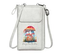 GEEADNB Womens Travel Bags Cell Phone Wallet Purses Magical Atmosphere Fly Agaric Mushrooms Glass Jar Season Gifts Perfect for Teacher's Day