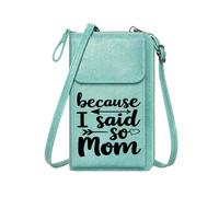 GEEADNB Womens Travel Bags Credit Card Slots frosty gradient because I said so stylized cursive font Leather Purse for Lover PU Leather Phone Bags