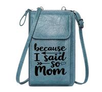 GEEADNB Womens Travel Bags Credit Card Slots frosty gradient because I said so stylized cursive font Leather Purse for Lover PU Leather Phone Bags