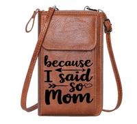 GEEADNB Womens Travel Bags Credit Card Slots frosty gradient because I said so stylized cursive font Leather Purse for Lover PU Leather Phone Bags