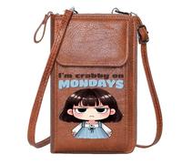 GEEADNB Womens Travel Bags Credit Card Slots Mondays grumpy colorful character Personalized Gifts for Girlfriend Friends for Everyday Use or Gift Idea
