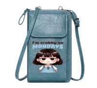 GEEADNB Womens Travel Bags Credit Card Slots Mondays grumpy colorful character Personalized Gifts for Girlfriend Friends for Everyday Use or Gift Idea