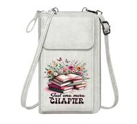 GEEADNB Womens Travel Bags Personalized Crossbody Wallets Just one more chapter Colorful books Flowers and butterflies Holiday Customized Gift