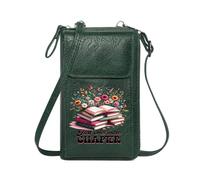 GEEADNB Womens Travel Bags Personalized Crossbody Wallets Just one more chapter Colorful books Flowers and butterflies Holiday Customized Gift