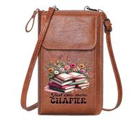 GEEADNB Womens Travel Bags Personalized Crossbody Wallets Just one more chapter Colorful books Flowers and butterflies Holiday Customized Gift